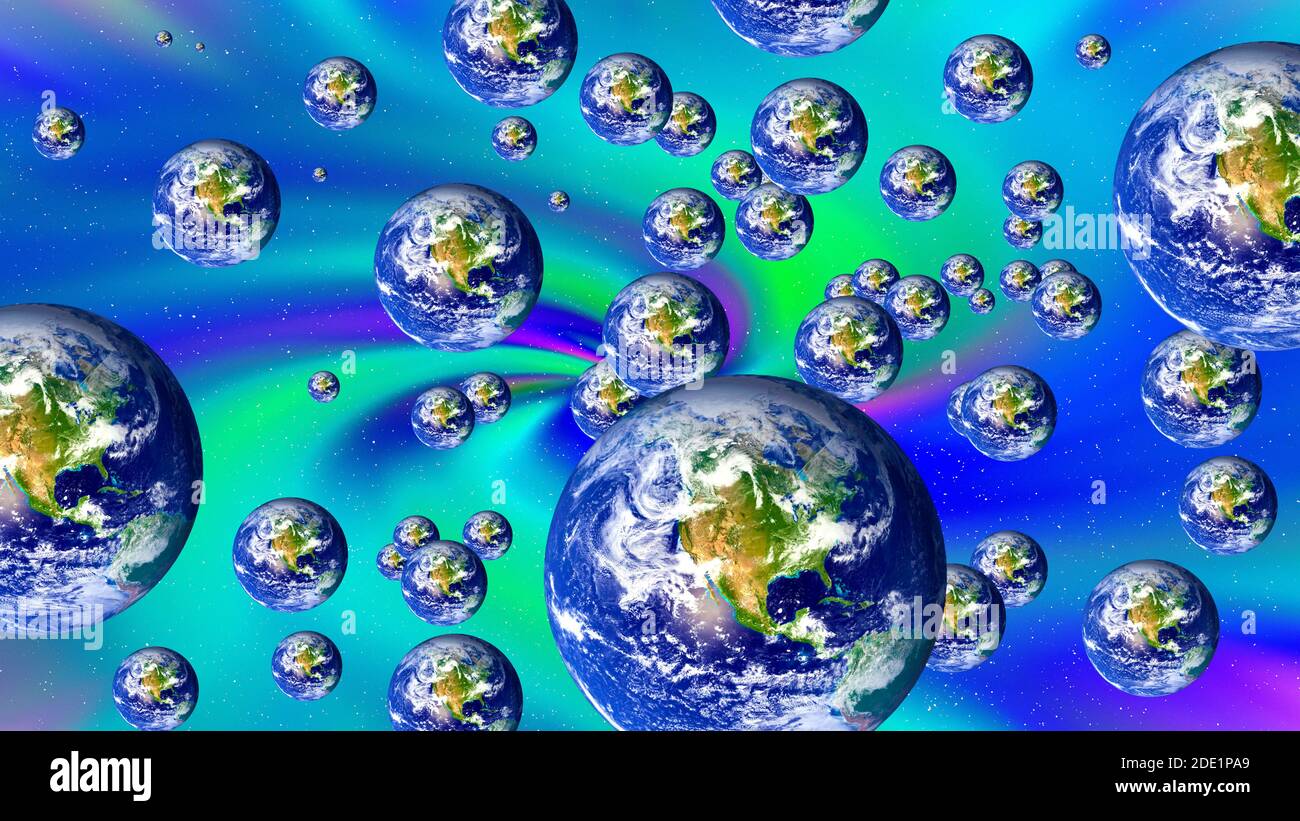 Viele Welten Theorie. Stockfoto