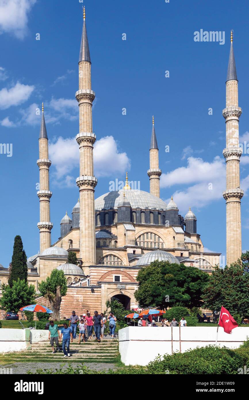 Edirne, Provinz Edirne, Türkei. Selimiye-Moschee aus dem 16. Jahrhundert des Architekten Mimar Sinan. Gilt als die größte der ottonischen Moscheen. Der mos Stockfoto