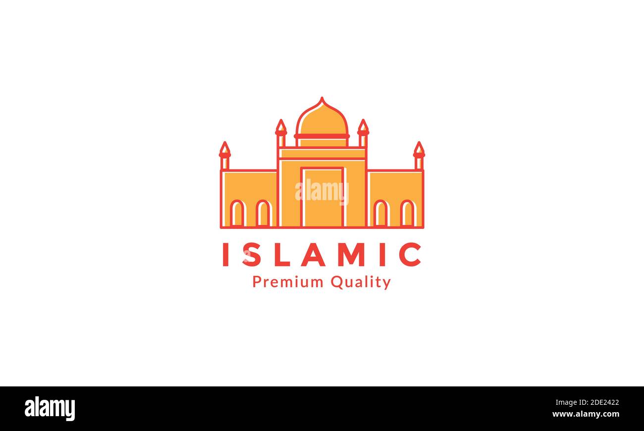 Abstraktes Gebäude Architektur islamische Moschee Kuppellinie modernes Logo Vektor Symboldarstellung Stock Vektor