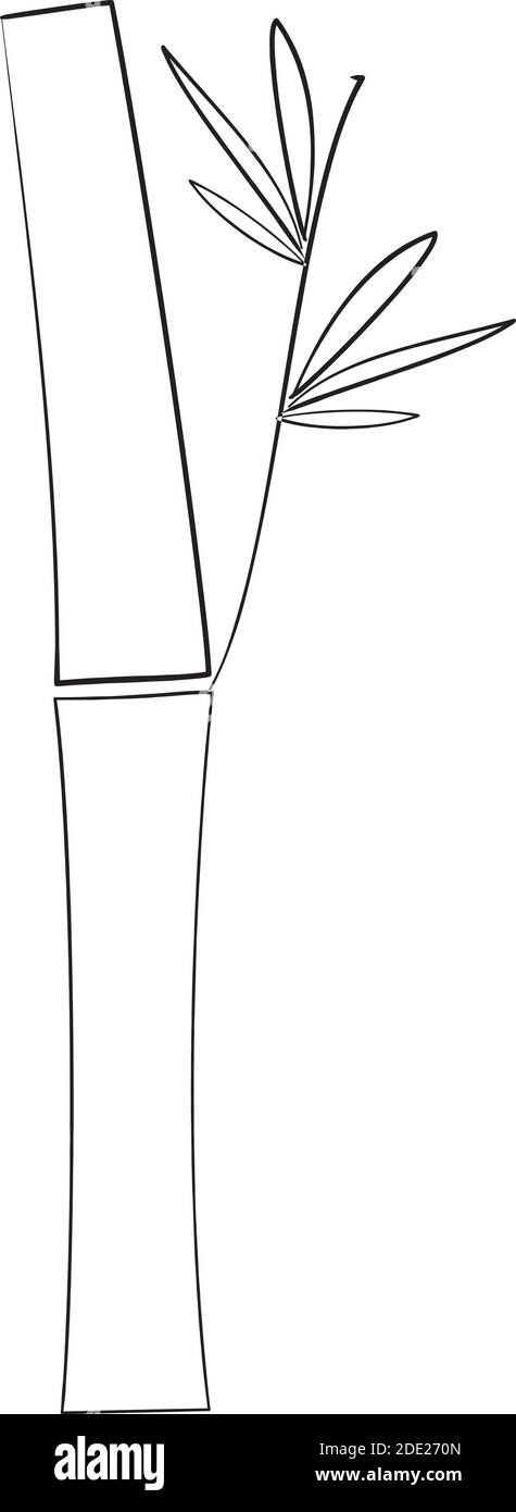Abbildung der Tintenzeichnung. Bambus Zweige und Blätter Vektor Stock Vektor