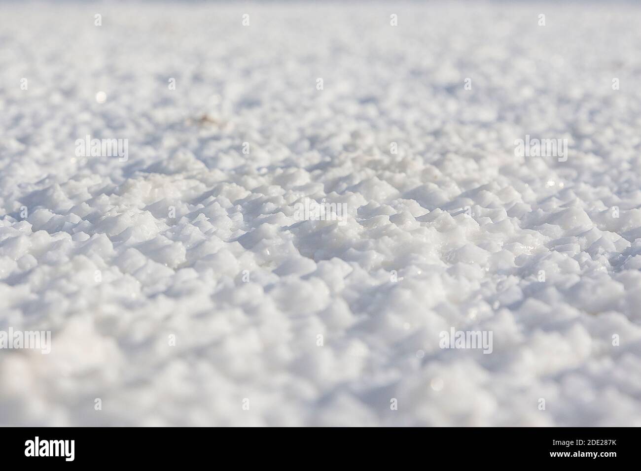 White Salt Kristalloberfläche rund um den Lake Asal Salt Lake Stockfoto