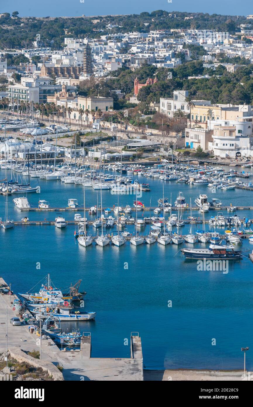 Blick auf Santa Maria di Leuca Marina, Provinz Lecce, Salento, Apulien, Italien Stockfoto