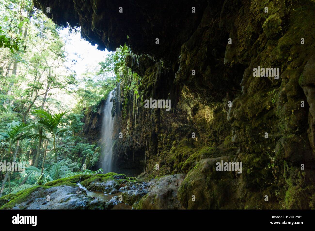 Damar Wulan Wasserfall in Blawan, Bondowoso Bezirk, Ost-Java, Indonesien. Stockfoto