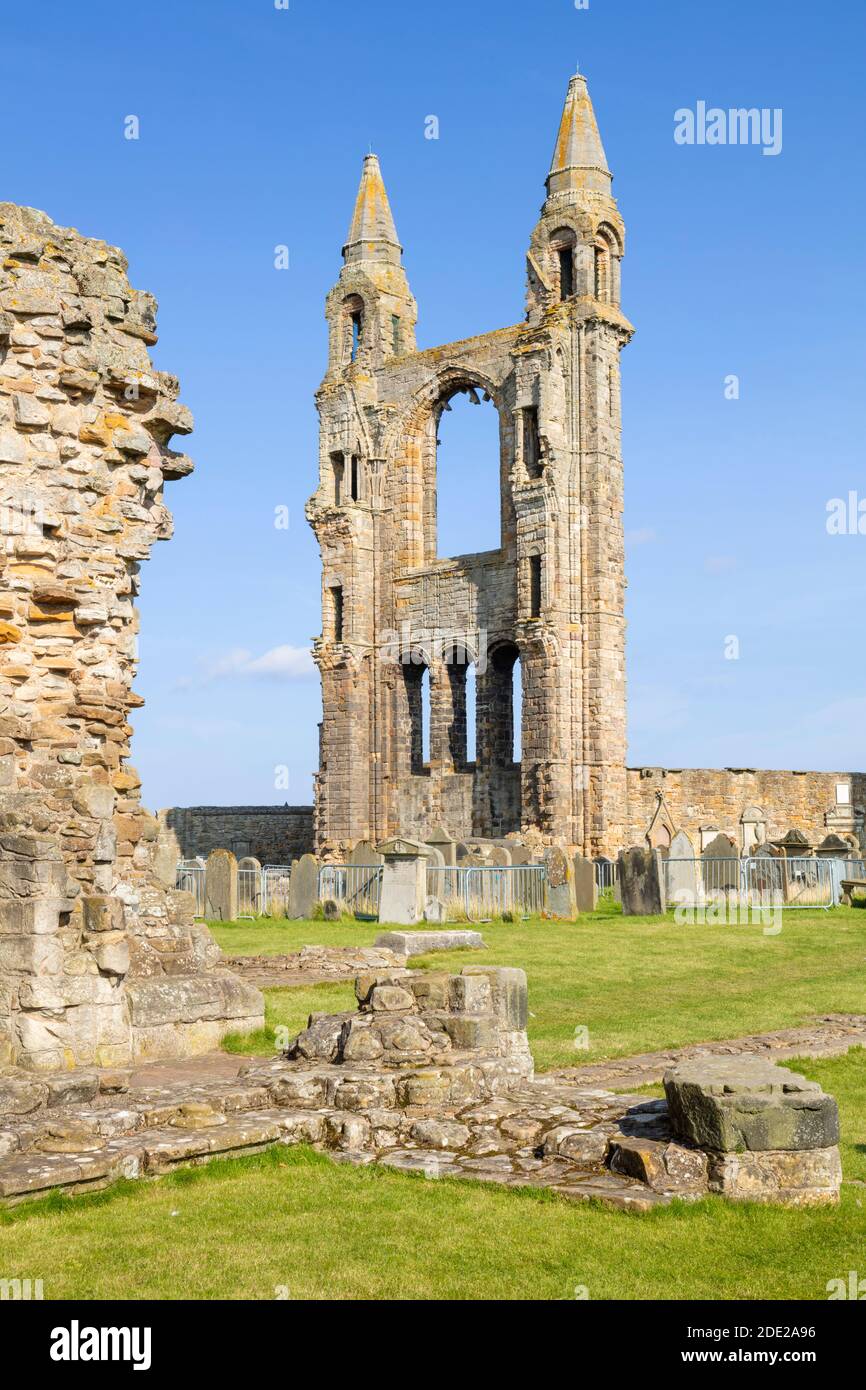 St. Andrews Schottland Ruinen von St. Andrews Cathedral Royal Burgh von St. Andrews Fife Schottland GB Europa Stockfoto