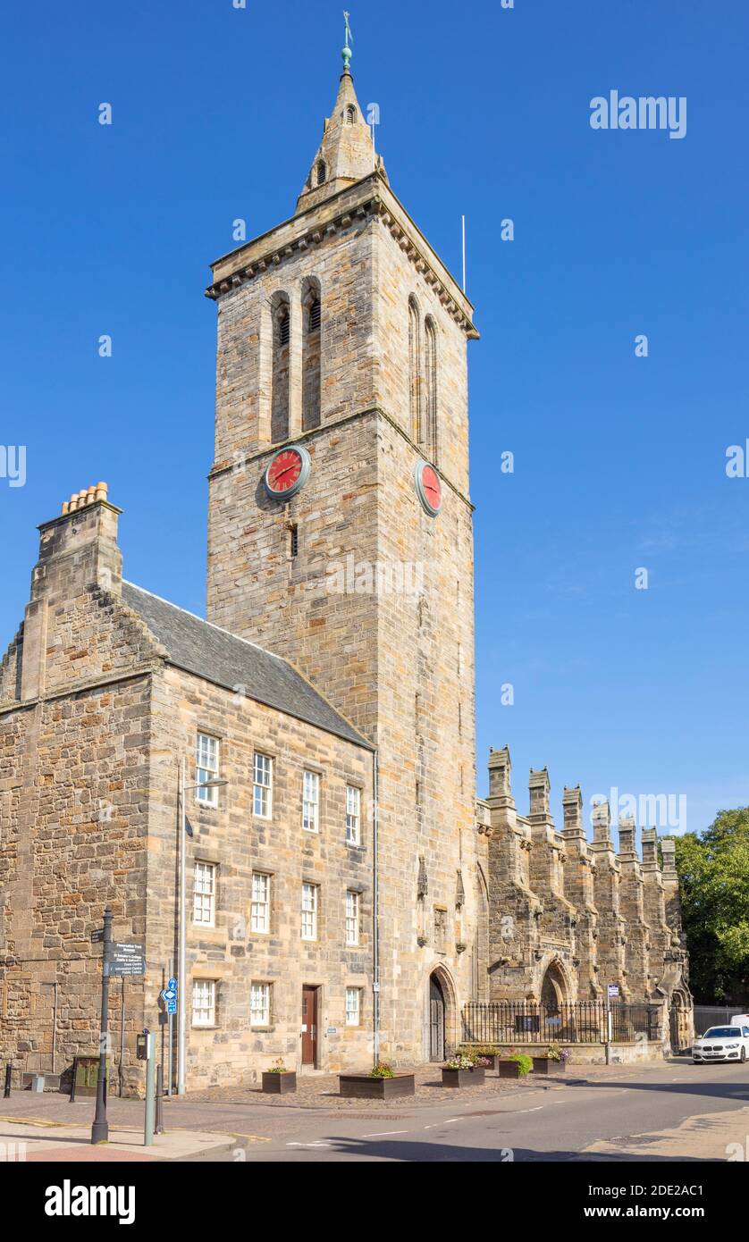 St Salvator's Chapel Tower auf der North Street in St Salvator's College University of St Andrews, Royal Burgh of St Andrews Fife Scotland GB GB GB GB GB Europa Stockfoto