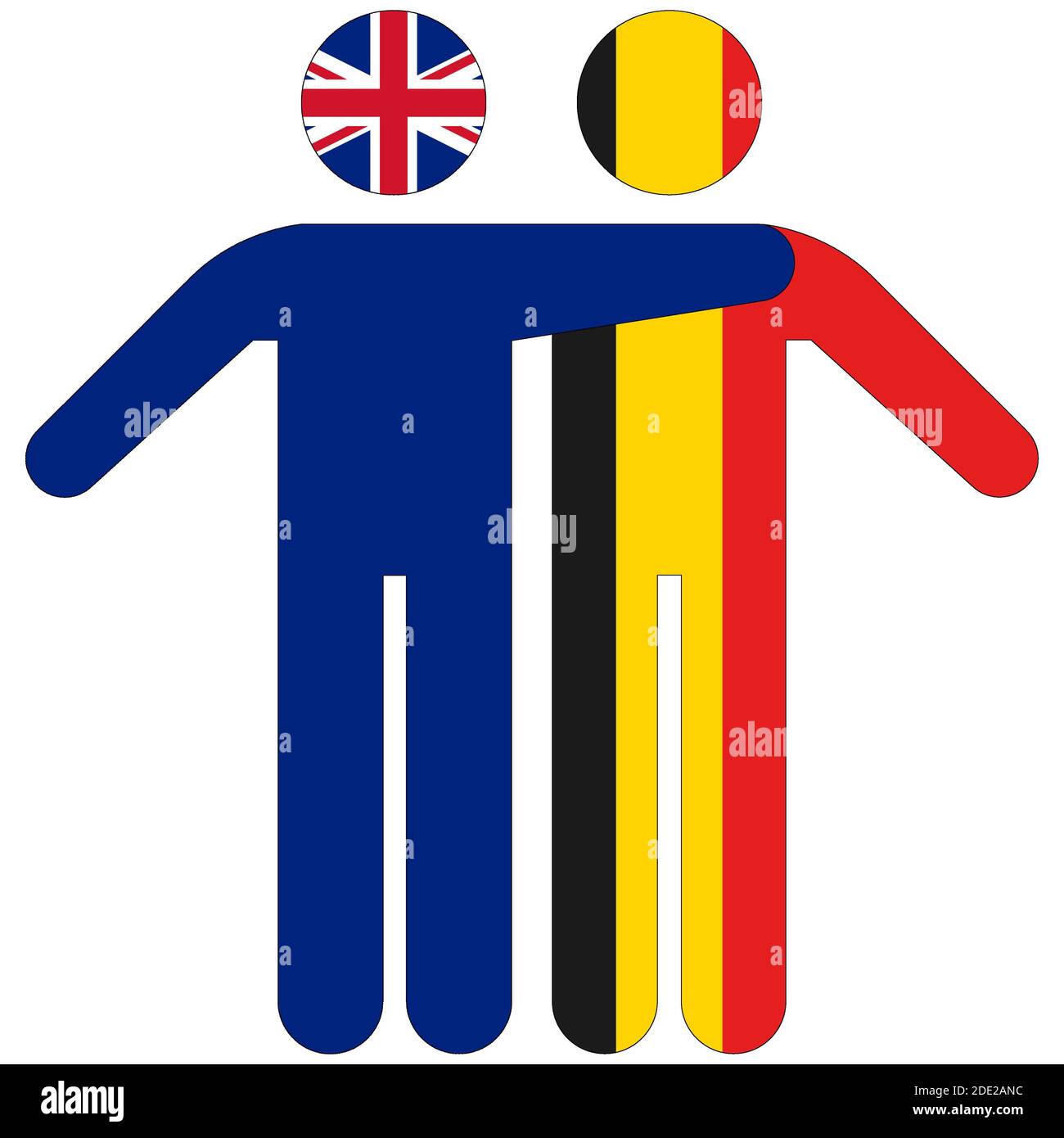 Großbritannien - Belgien / Freundschaftskonzept auf weißem Hintergrund Stockfoto