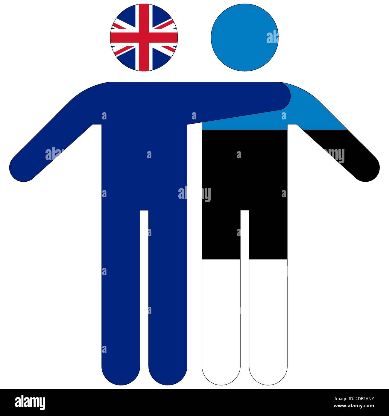 UK - Estland / Freundschaftskonzept auf weißem Hintergrund Stockfoto
