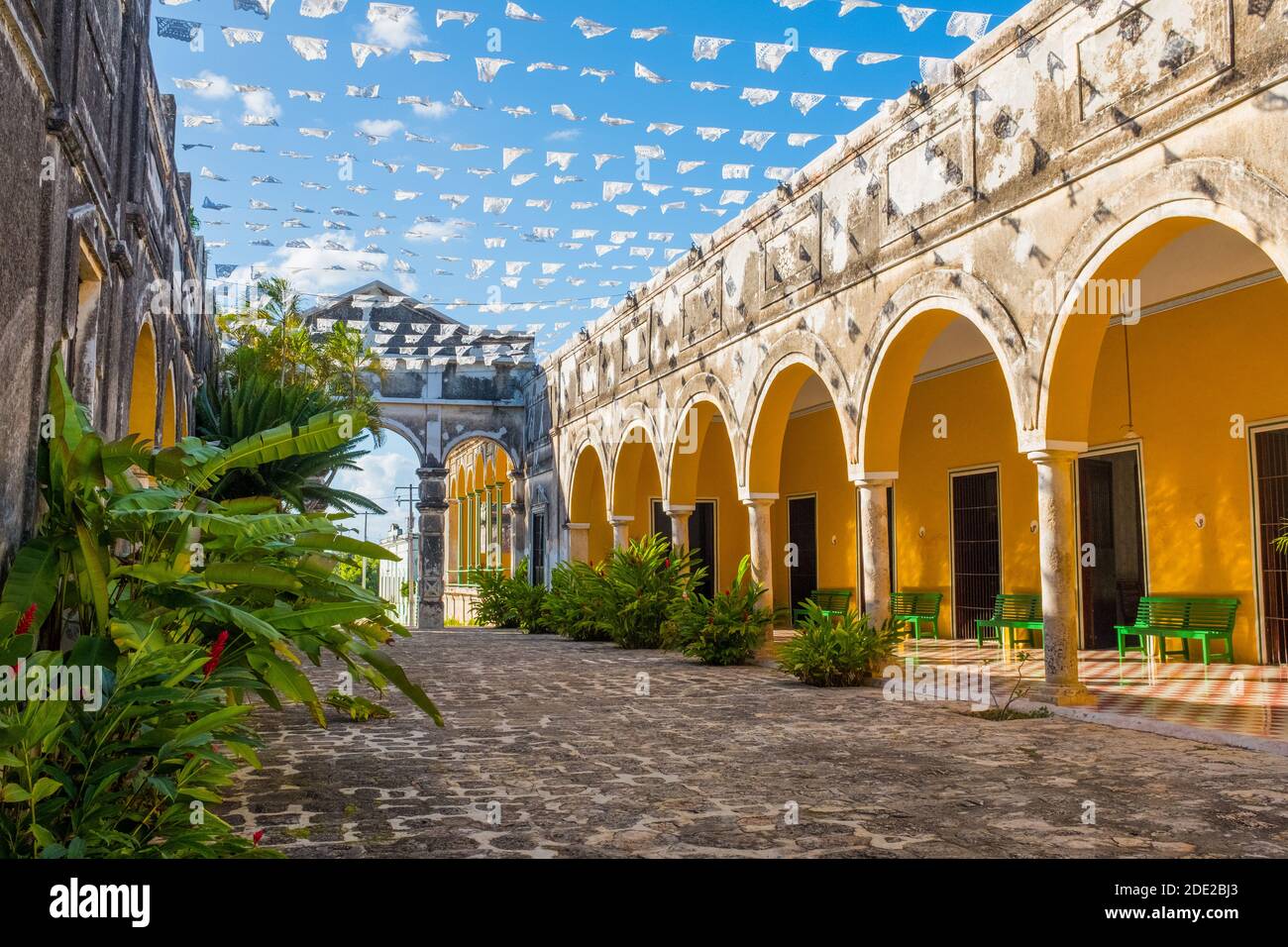 Hacienda Yaxcopoil, eine alte Plantage, Fabrik und Residenz, die in ein Museum umgewandelt wurde, Yucatan, Mexiko Stockfoto