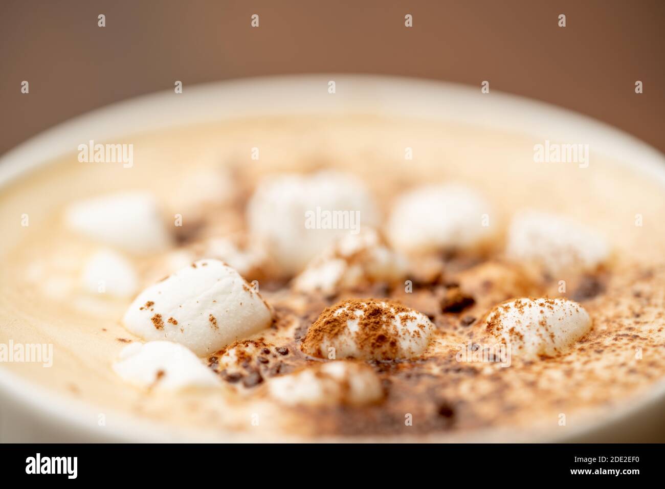 Makro Foto Tasse heiße Schokolade Winter Urlaub Getränk Stockfoto