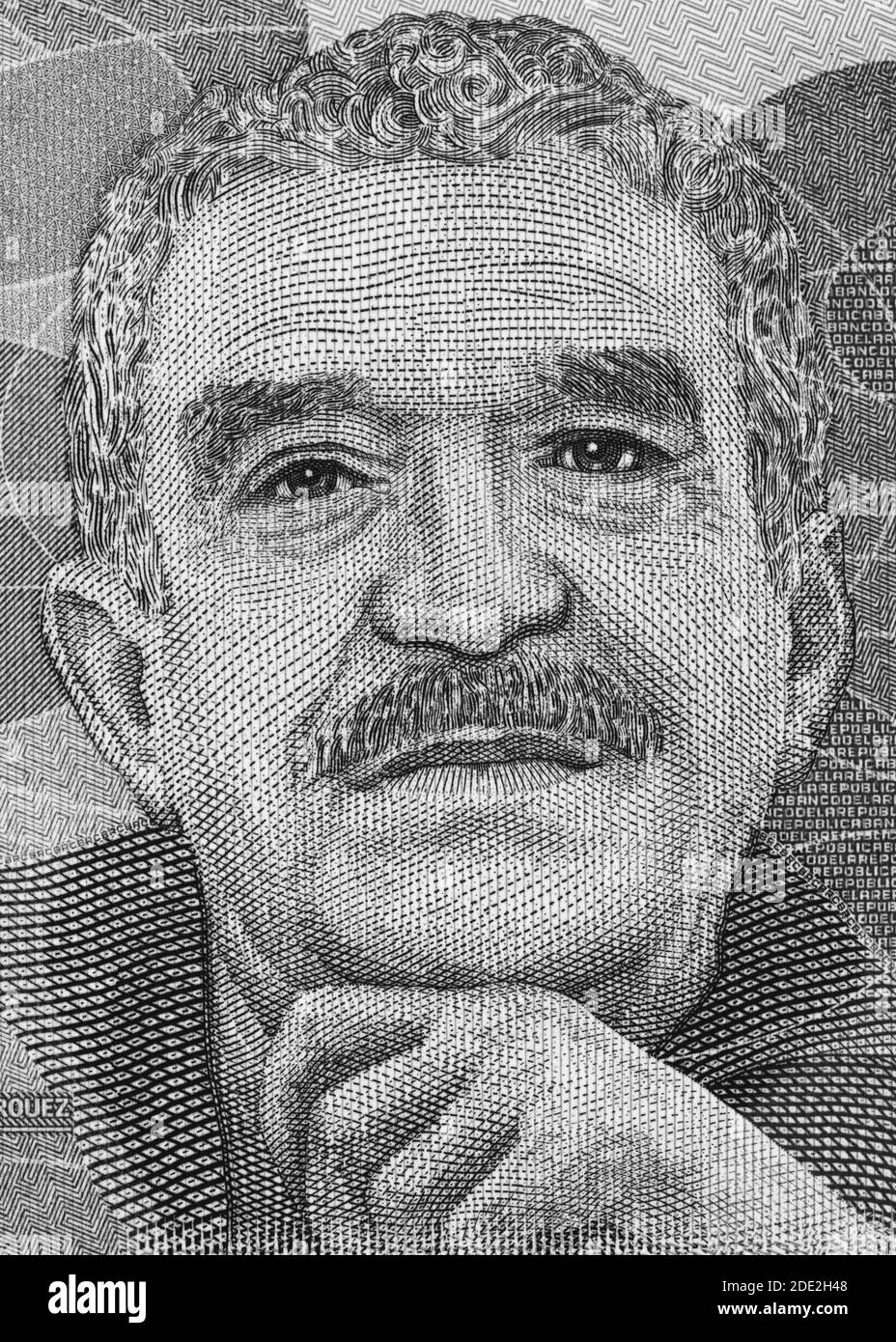 Gabriel Garcia Marquez Porträt über Kolumbien 50000 Peso (2016) Banknote Nahaufnahme Makro, kolumbianischer Schriftsteller, Schriftsteller, Drehbuchautor und Journalist, Nobel P Stockfoto