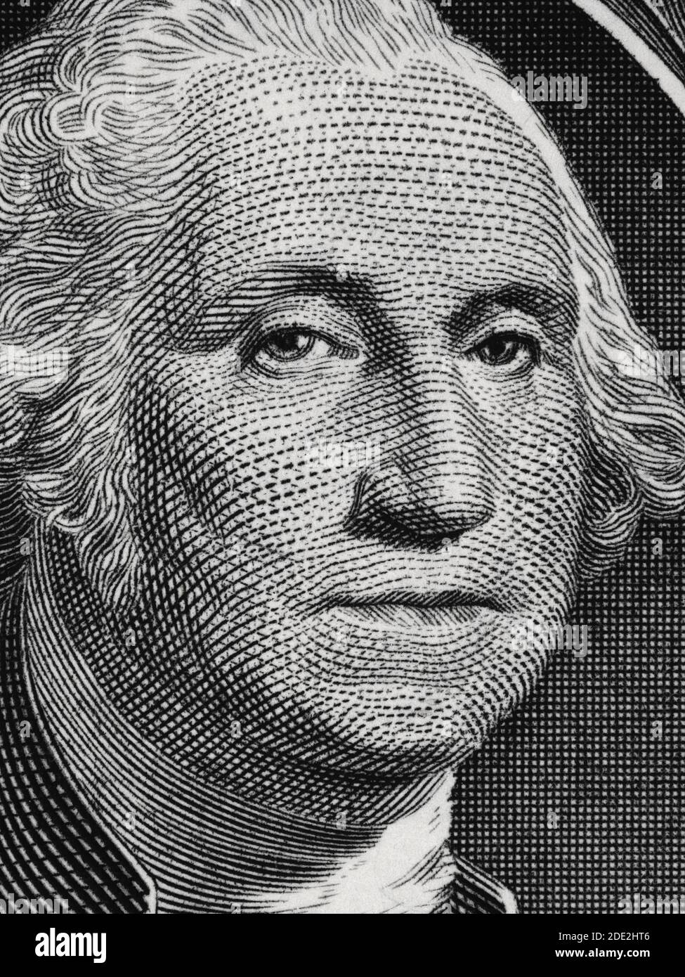US-Präsident George Washington Gesicht Porträt auf der USA ein-Dollar-Rechnung Makro, vereinigten Staaten Geld Nahaufnahme Stockfoto