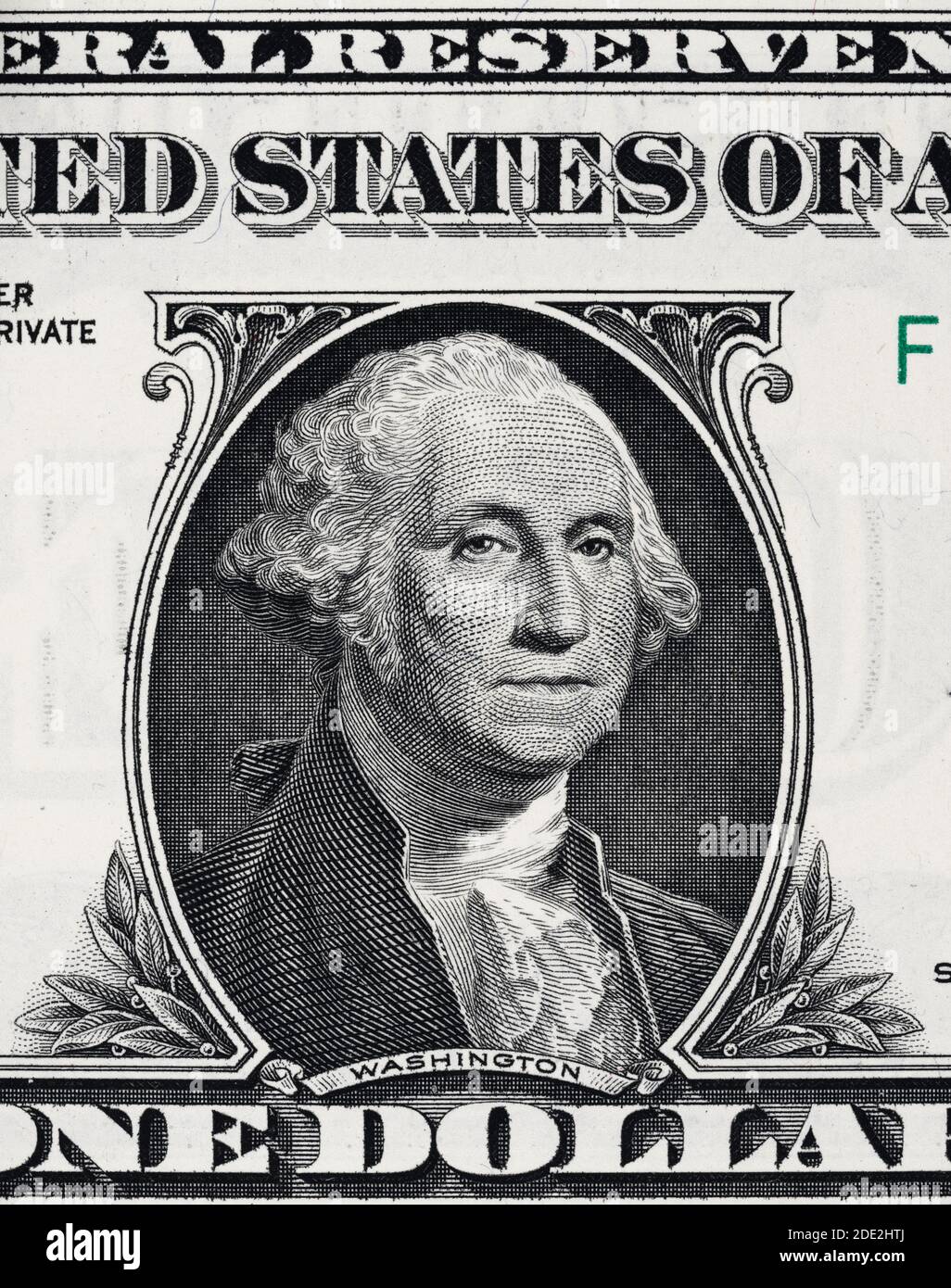 US-Präsident George Washington Porträt auf den USA ein Dollar-Schein Nahaufnahme, 1 usd, USA Geld Nahaufnahme Stockfoto