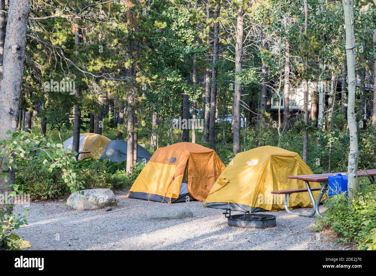 Campingplatz, Glacier National Park, Montana, USA Stockfoto