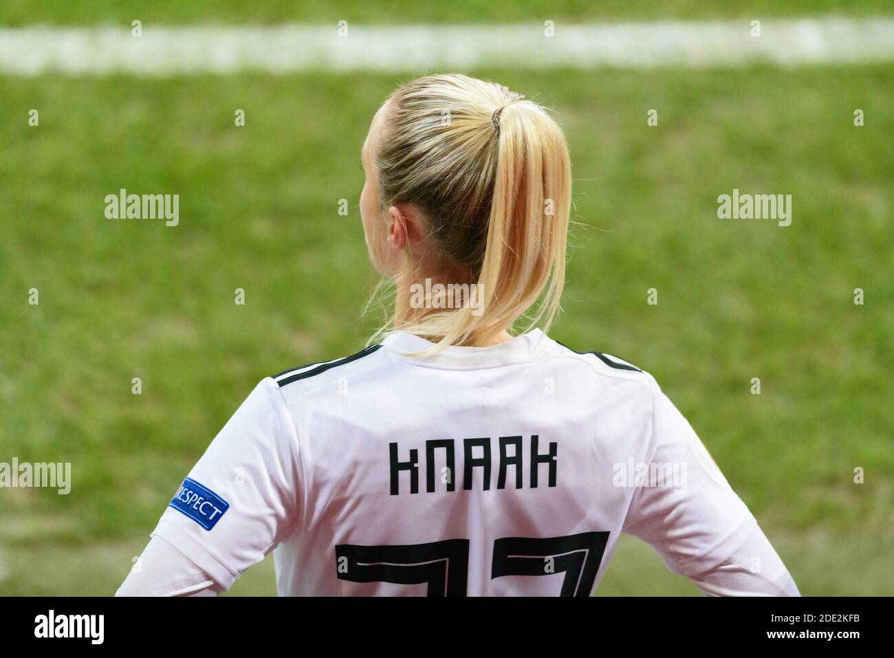 Turid Knaak (#22 Deutschland) während des Qualifikationsspiel der UEFA Women's European Championship zwischen Deutschland und Griechenland. Sven Beyrich/SPP Stockfoto