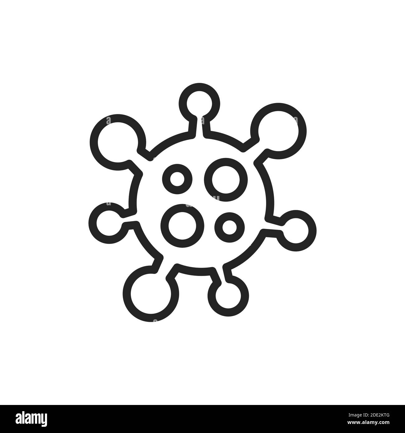 Coronavirus-Symbol mit schwarzer Linie. Vektorgrafik Stock Vektor