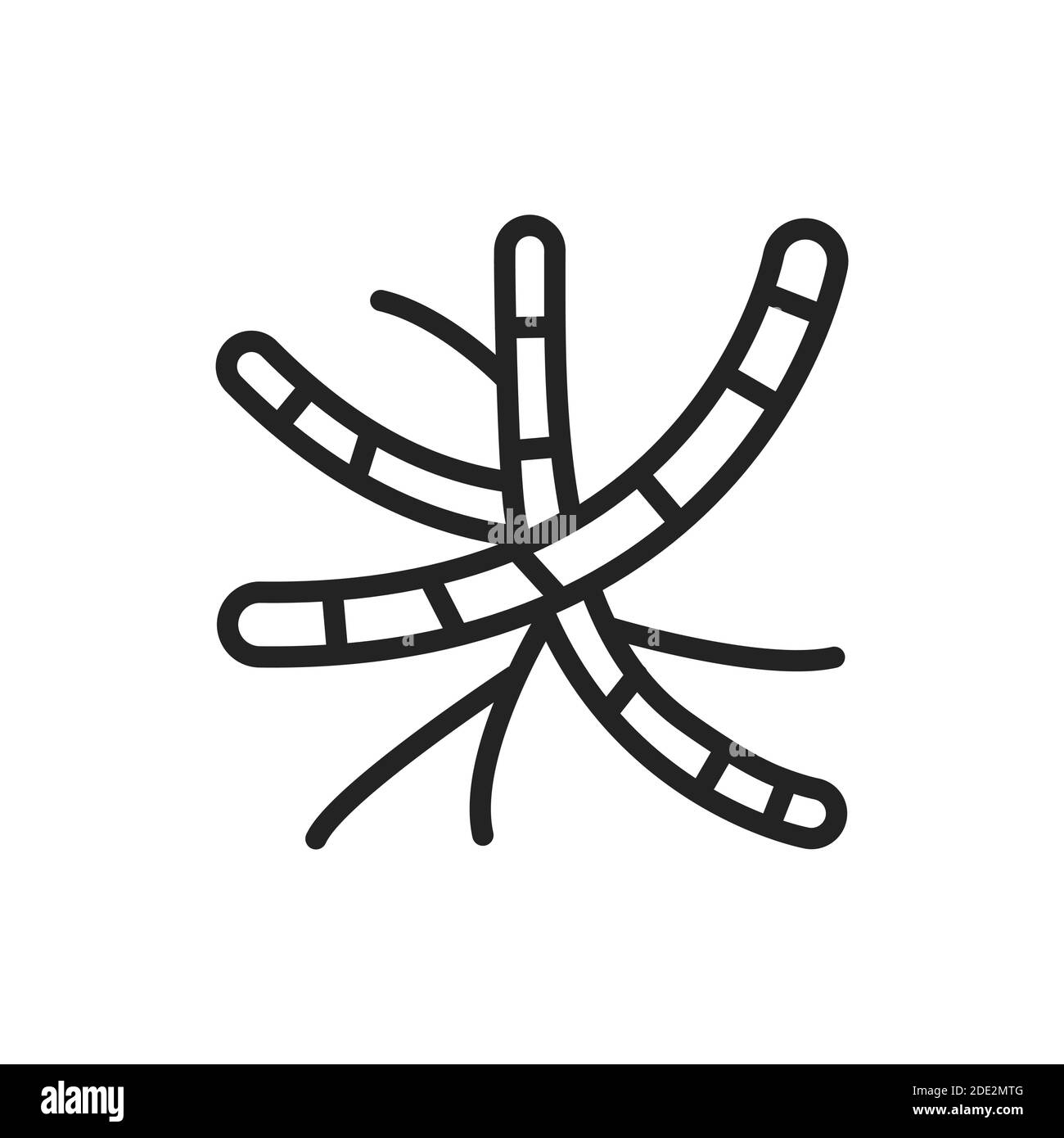 Bakterienfilamentöse schwarze Linie Symbol. Vektorgrafik Stock Vektor