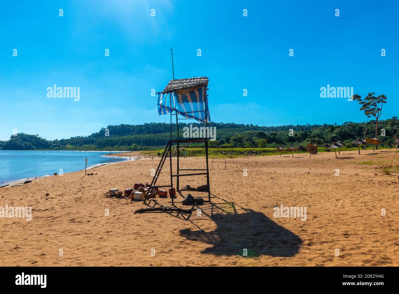 Paraná Fluss mit Playa del Sol, San Ignacio, Departemento Misiones, Argentinien, Lateinamerika Stockfoto