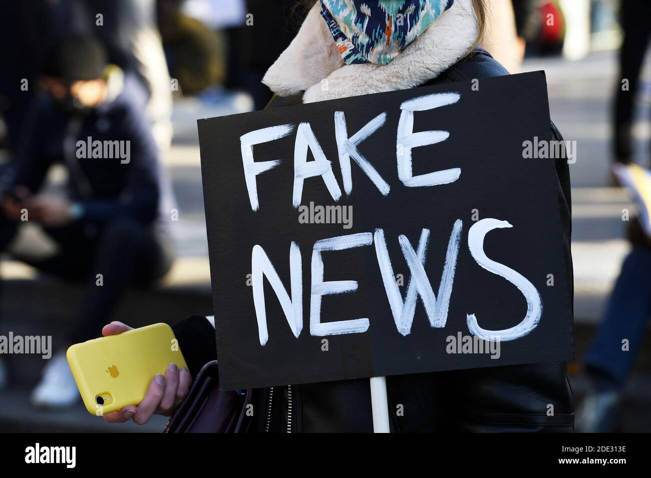 Protest in Paris gegen das "Global Security Law Project" - 28 Von november - Place de la République - Paris - Frankreich Stockfoto