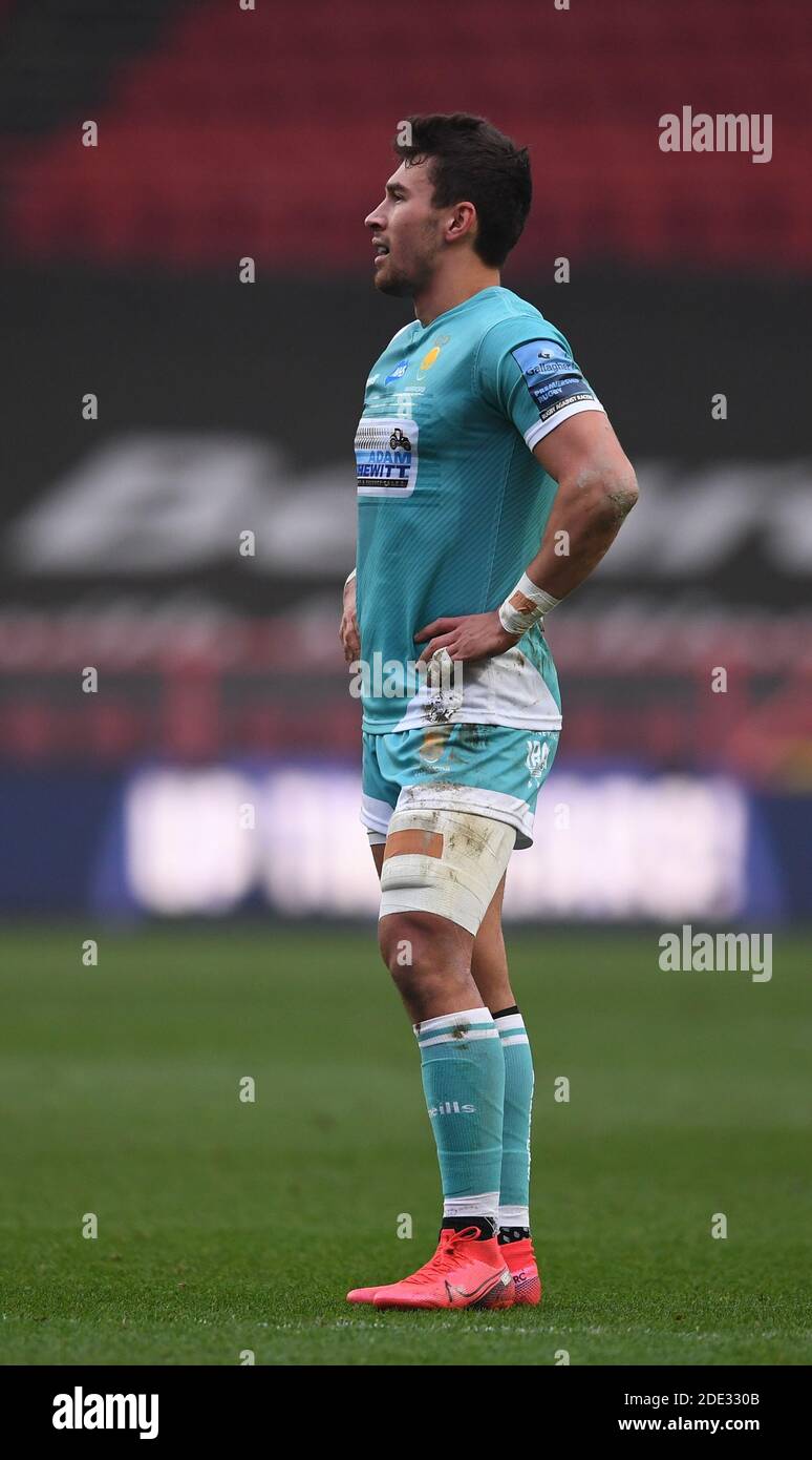 Ashton Gate Stadium, Bristol, Großbritannien. November 2020. Premiership Rugby Union, Bristol Bears gegen Worcester Warriors; Nick David von Worcester Warriors Zwischen den Spielen Credit: Action Plus Sports/Alamy Live News Stockfoto