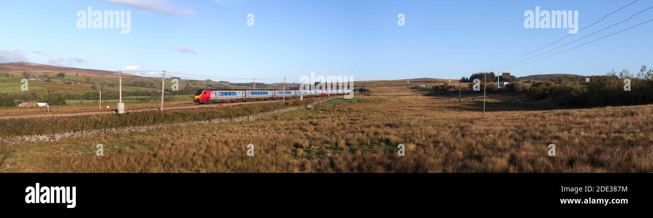 Avanti Westküste Bombardier voyager Dieselzüge laufen auf der Elektrifizierte Hauptlinie der Westküste, die die Landschaft von Cumbrian durchquert Stockfoto
