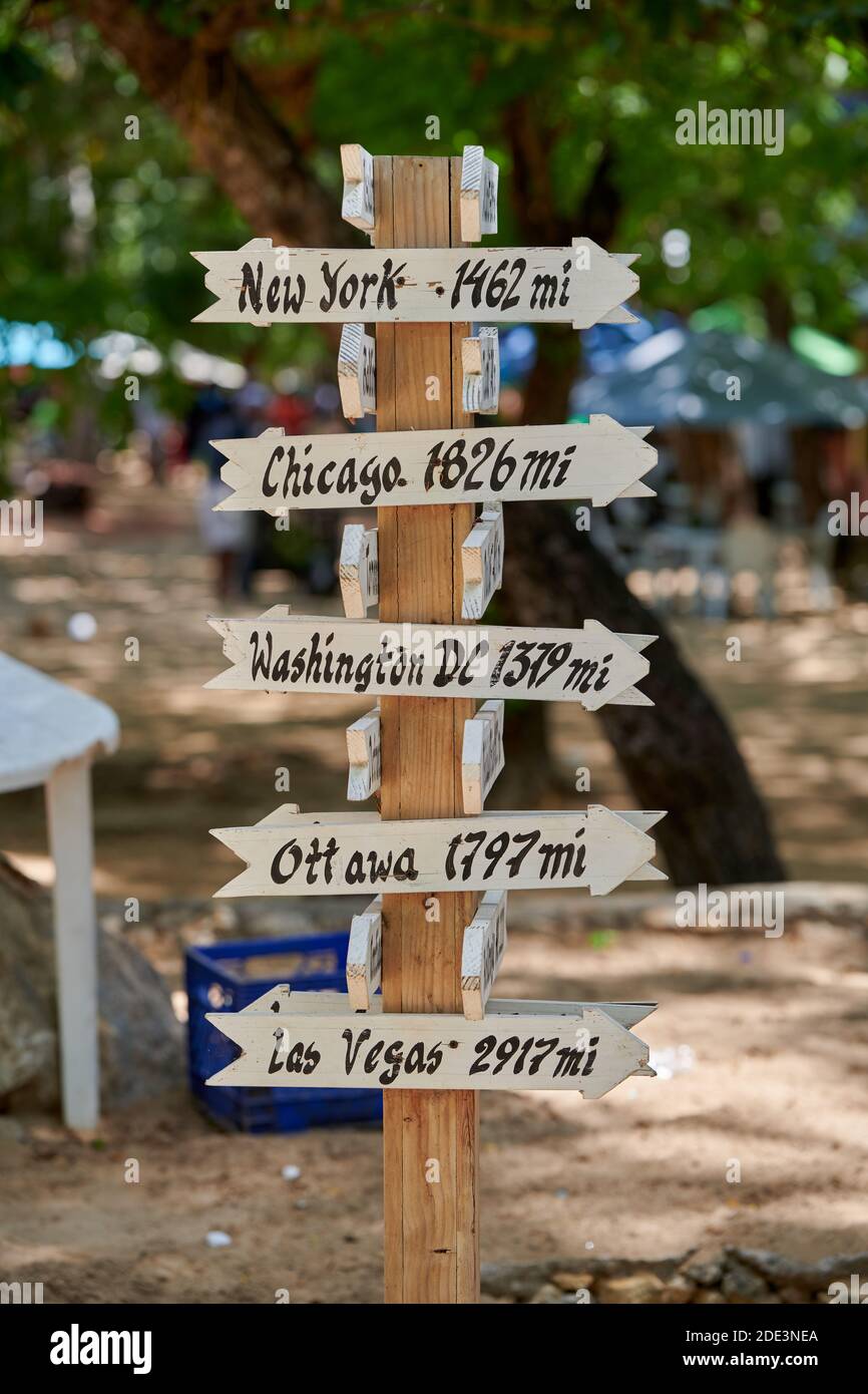 Ein schöner Tag am Strand von Sosua Stockfoto