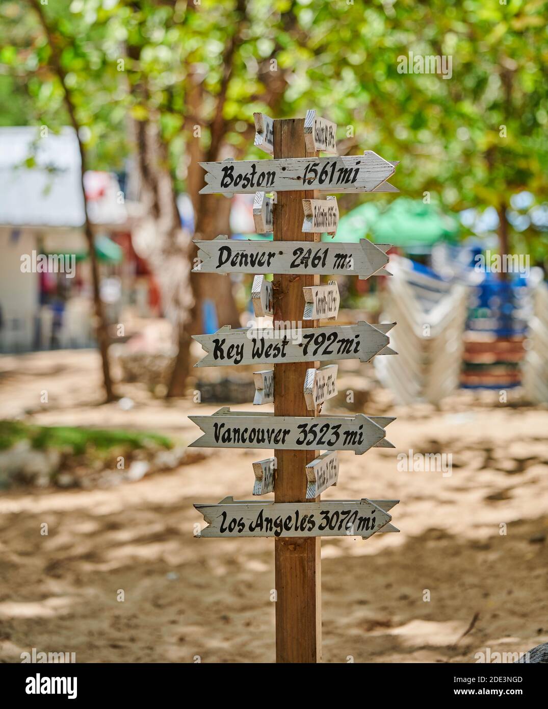 Ein schöner Tag am Strand von Sosua Stockfoto