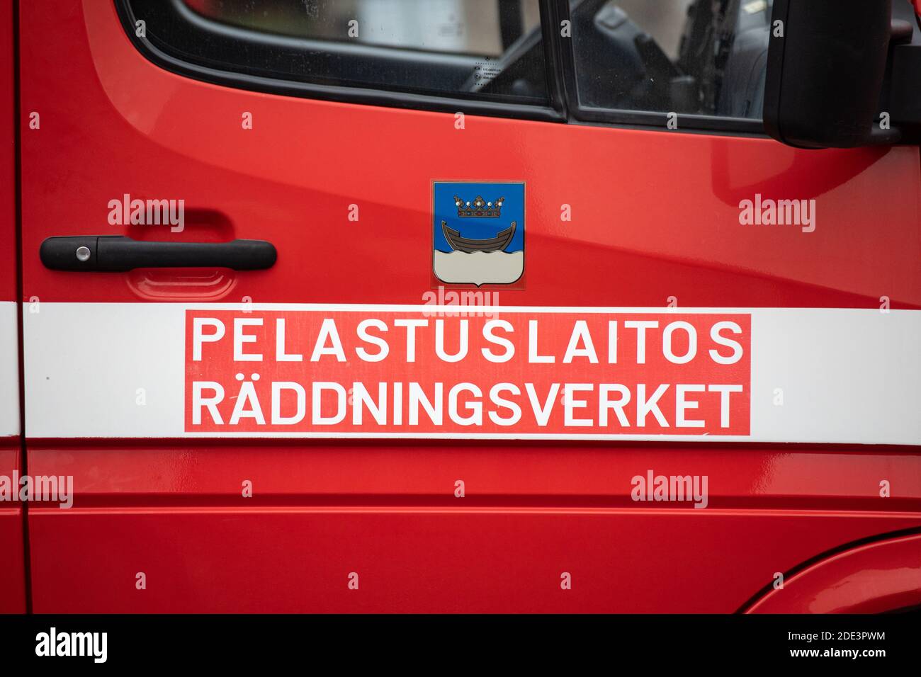 Helsingin kaupungin pelastuslaitos. Helsinki City Rescue Department. Stockfoto