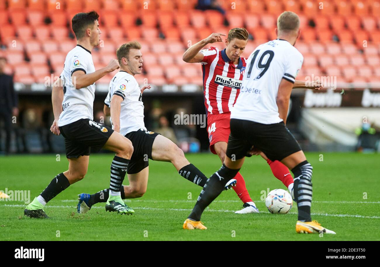 Marcos Llorente von Atletico de Madrid während der spanischen Meisterschaft La Liga Fußball mach zwischen Valencia und Atletico de Madrid am 28. November 2020 im Estadio de Mestalla in Valencia, Spanien - Foto Maria Jose Segovia / Spanien DPPI / DPPI / LM Stockfoto