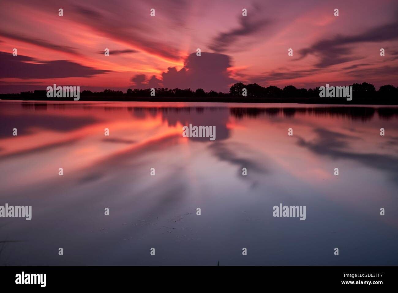 Horsey Mere at Sunset, Norfolk, England Stockfoto