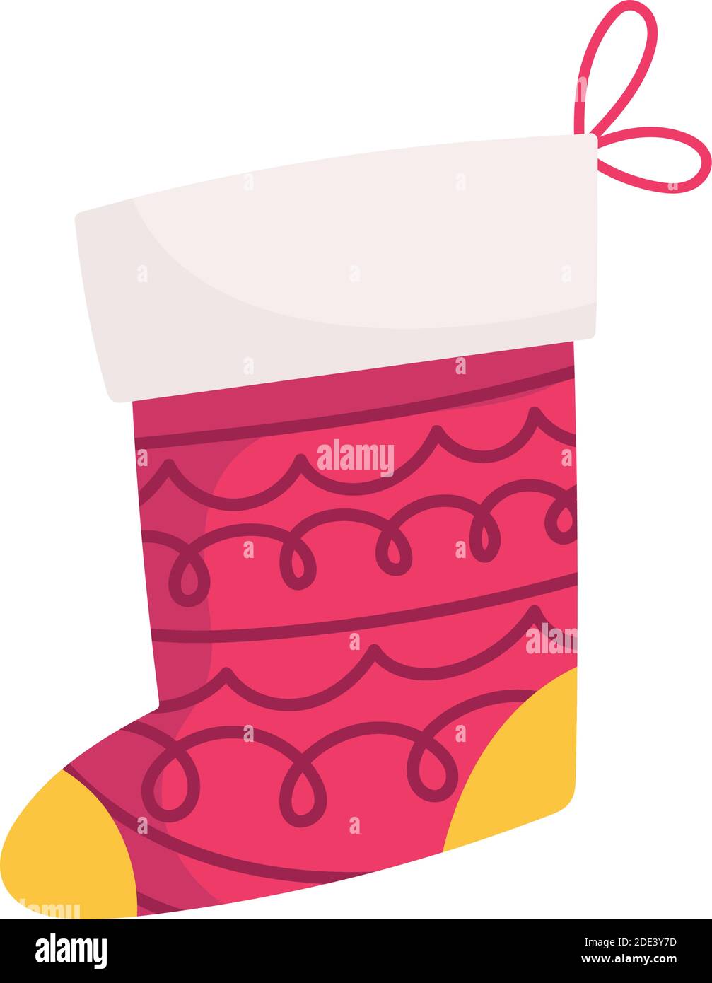 frohe weihnachten Strumpf Ornament Dekoration und Feier Symbol Vektor Illustration Stock Vektor