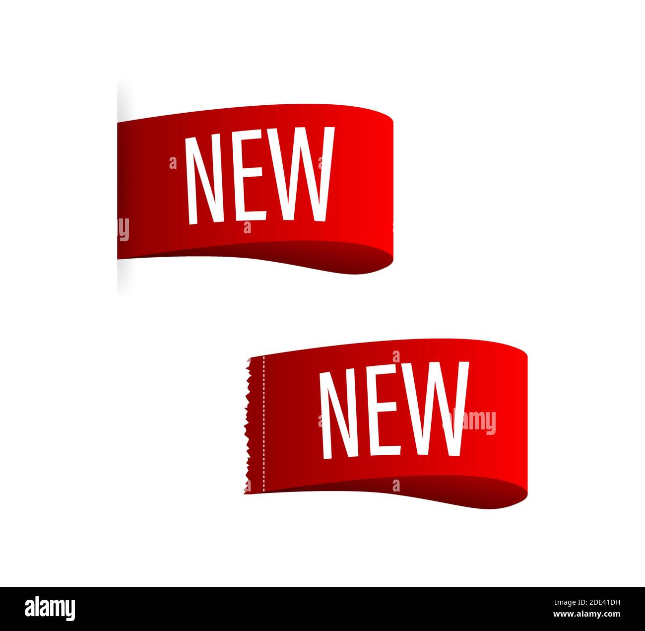 Neue Bezeichnung auf weißem Hintergrund setzen. Vektorgrafik. Stock Vektor