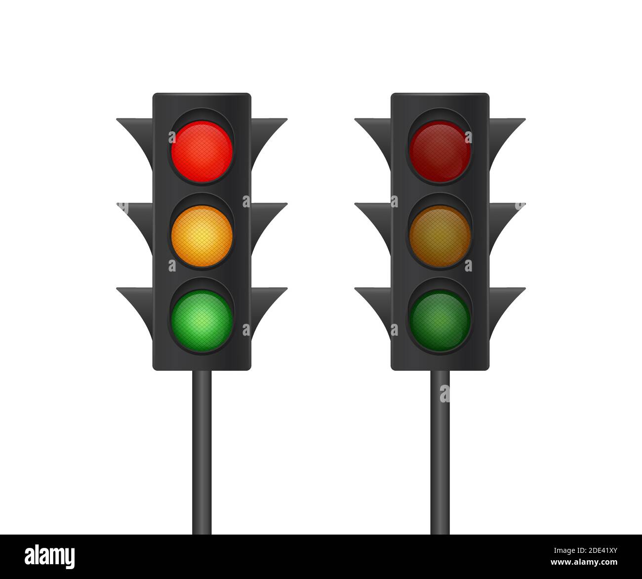 Ampel auf weißem Hintergrund isoliert. Vektorgrafik. Stock Vektor