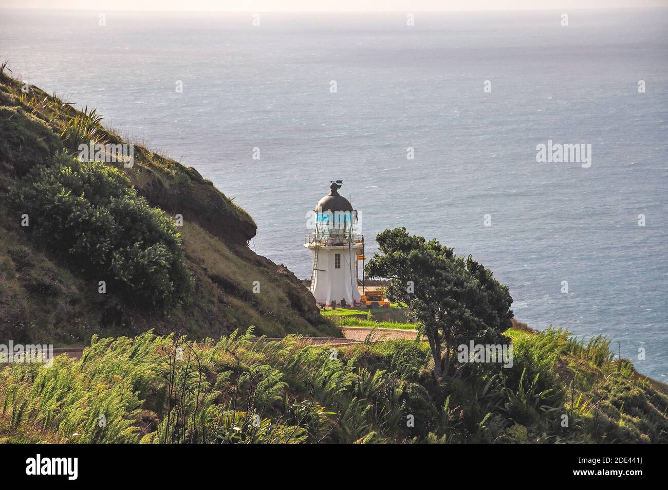 Cape Reinga Leuchtturm, Cape Reinga, Northland Region, Nordinsel, Neuseeland Stockfoto