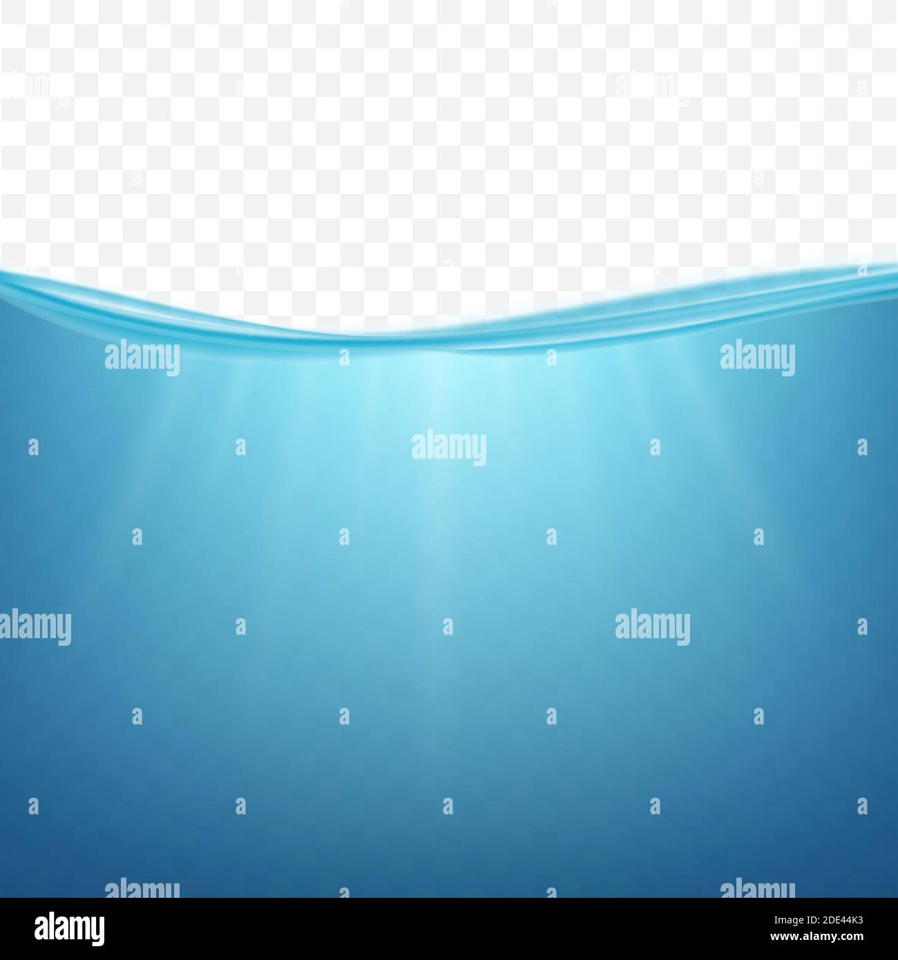 Unterwasserwelt. Wasseroberfläche. Natürlicher Hintergrund. Vektorgrafik. Stock Vektor