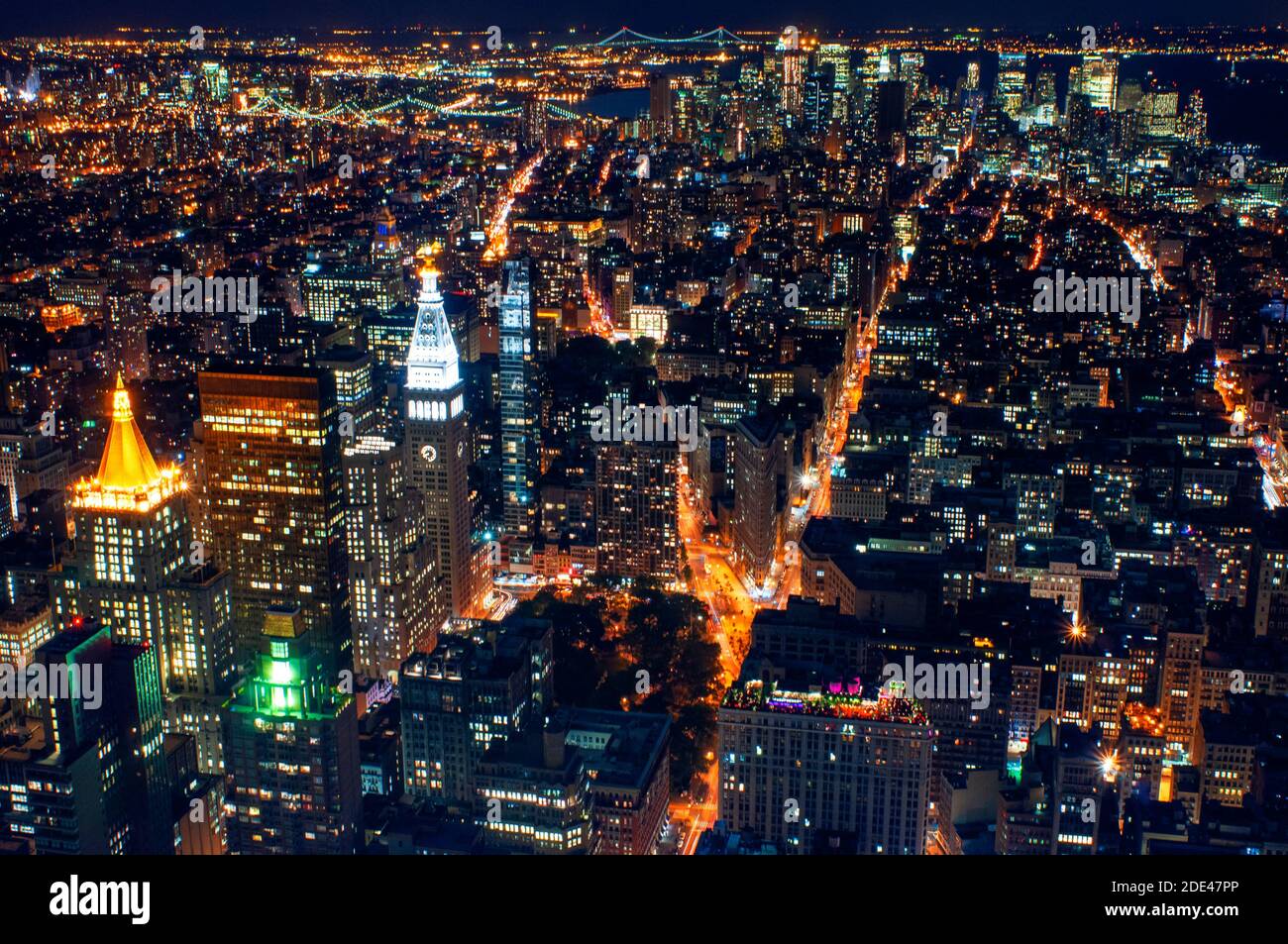 Luftaufnahmen von Union Square & Gramercy & Flatiron District. Die Bedeutung des Baus in der Gegend, muss in diesem Bezirk genannt werden, Flatiron dist Stockfoto