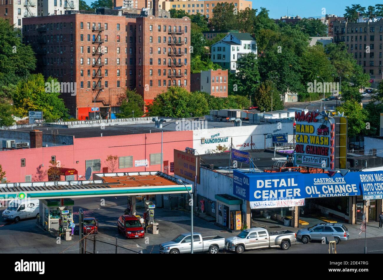 Typische Landschaft und Gebäude in der Bronx, New York, USA Stockfoto