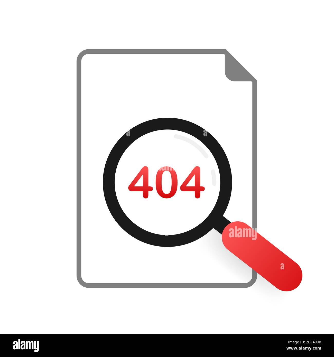 404 Fehlerseite nicht isoliert auf weißem Hintergrund gefunden. Vektorgrafik. Stock Vektor