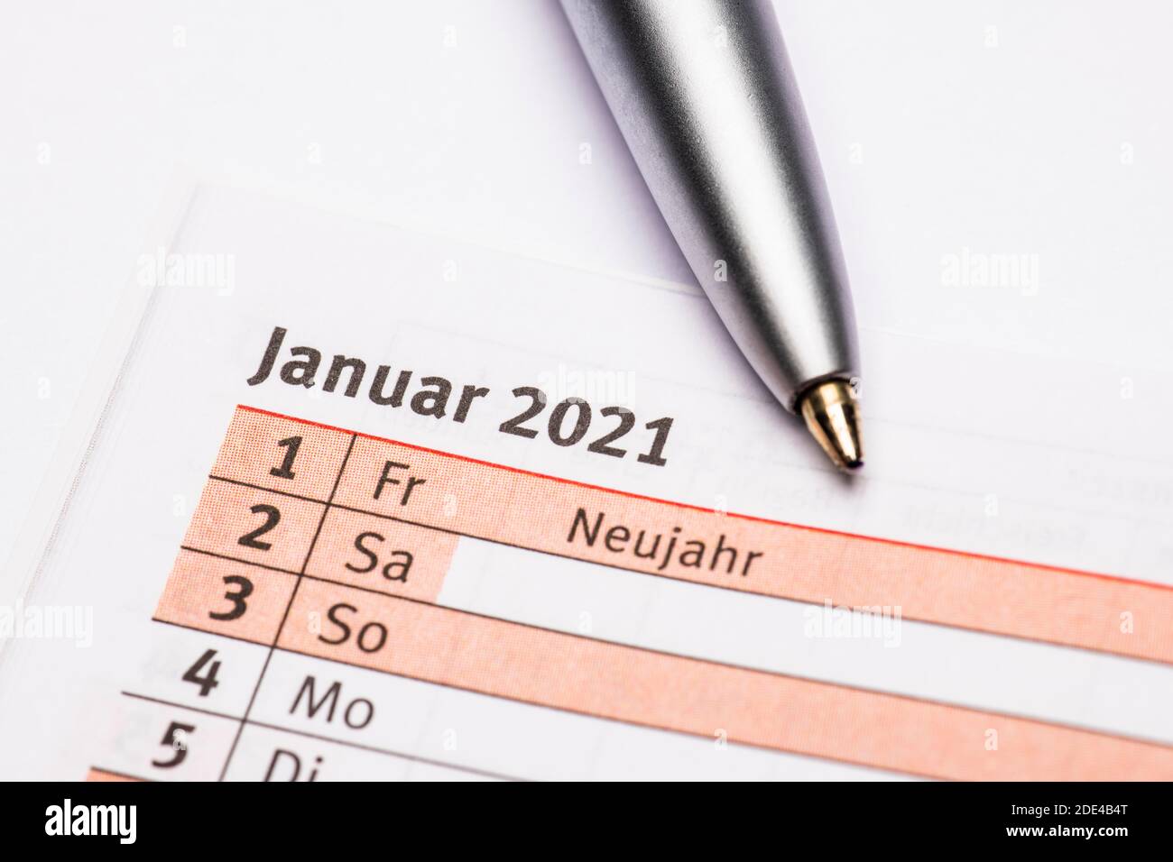 Zeitplan, 1. Januar 2021, Neujahr, Deutschland Stockfoto