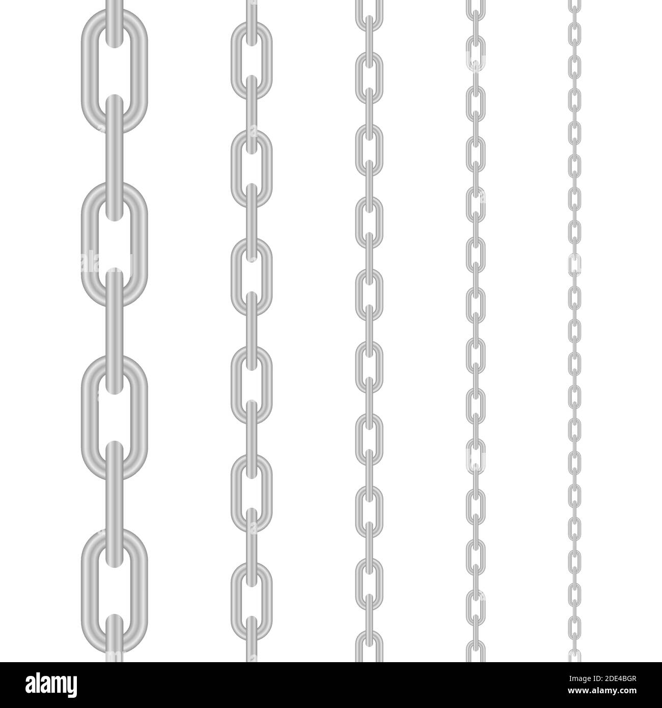 Metallkette. Blockkette. Sammlung von nahtlosen Metallketten in Silber  gefärbt. Vektorgrafik Stock-Vektorgrafik - Alamy