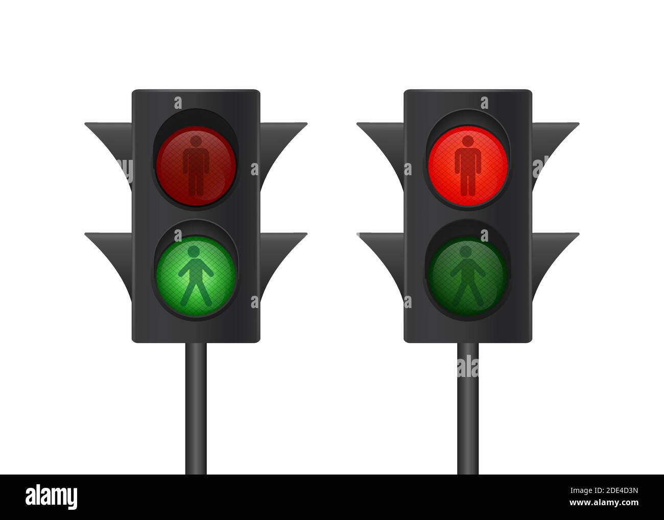 Ampelsymbol. Fußgängerschild. Ampel Mensch für Web-Design. Symbol für Webdesign. Vektorgrafik. Stock Vektor