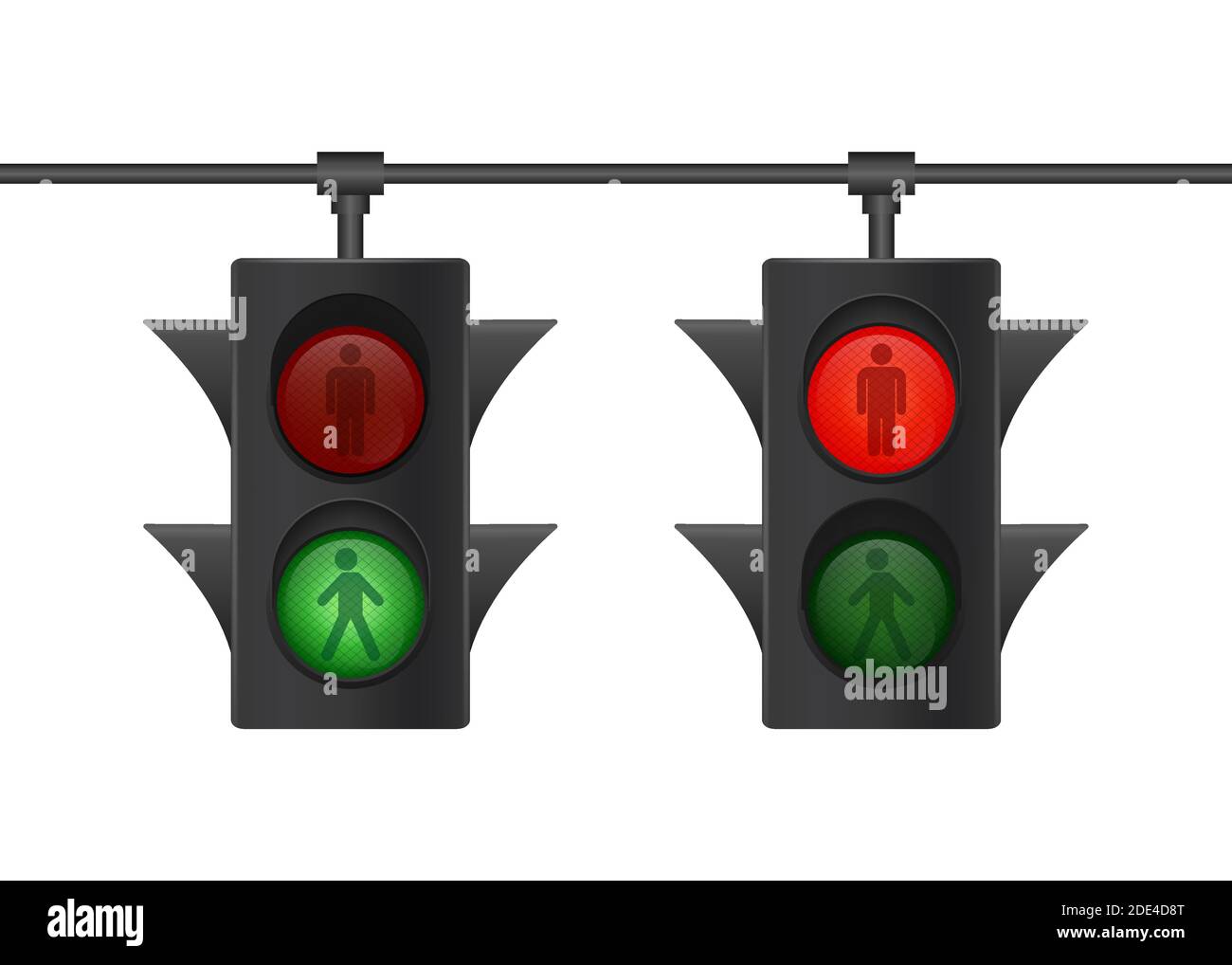 Ampelsymbol. Fußgängerschild. Ampel Mensch für Web-Design. Symbol für Webdesign. Vektorgrafik. Stock Vektor