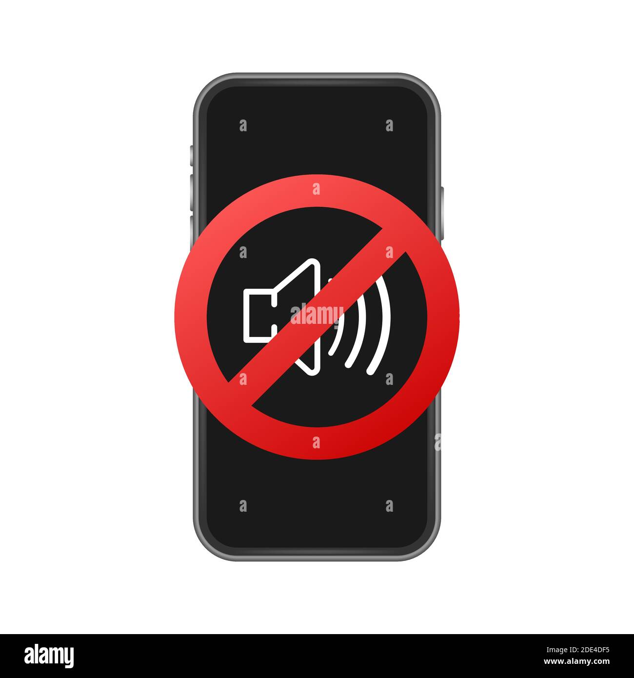 Telefon ohne Ton. Telefonanruf. Handy-Vektor-Symbol. Gerätesymbol. Vektorgrafik. Stock Vektor