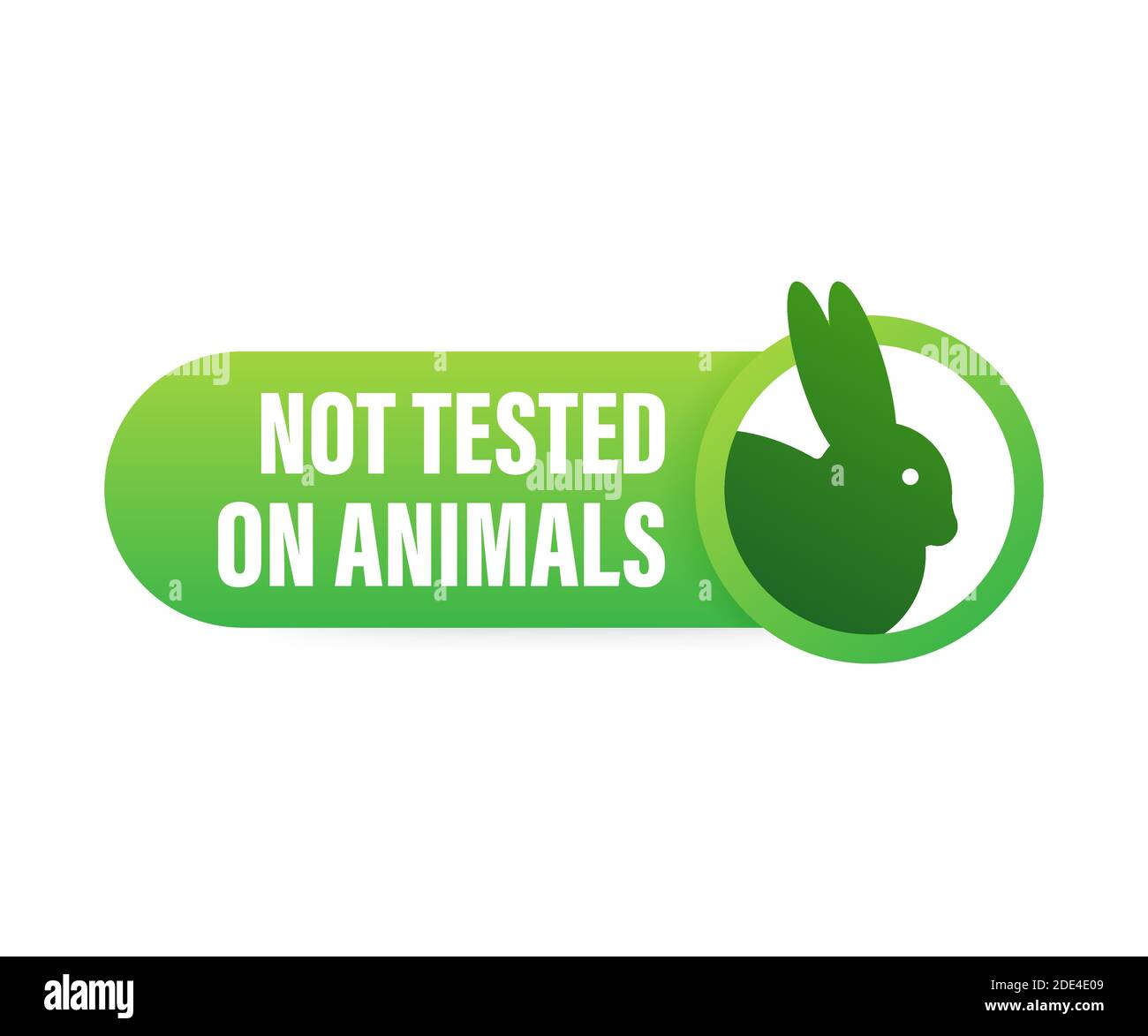 Nicht an Tieren getestet. Grausamkeit frei Rosa Banner. Veganes Emblem. Verpackungsdesign. Naturprodukt. Vektorgrafik. Stock Vektor
