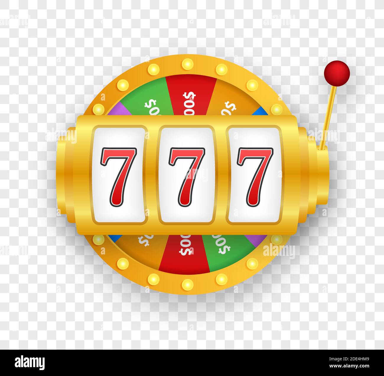 Retro-Banner für Spiel Hintergrunddesign. Gewinner-Banner. Spielautomat mit glücklichen sevens jackpot. Vektorgrafik. Stock Vektor