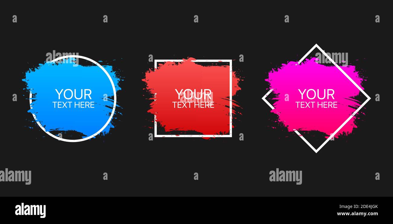 Angebotsvorlage konzeptionelle Klammern grunge pinsel. Handgezeichneter Acrylstrich, Zitat-Vorlage. Vektorgrafik Stock Vektor