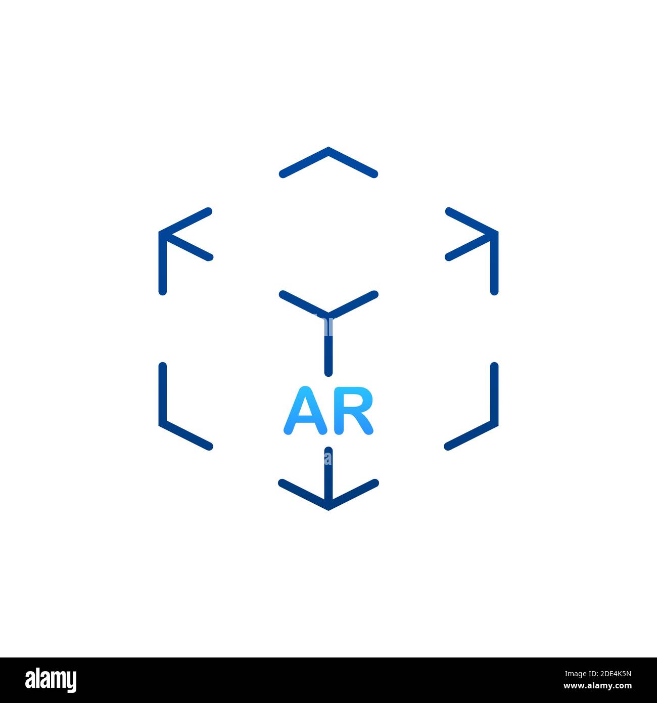 Virtuelle Realität. AR für Videospiel-Design. Medientechnik. Designkonzept Augmented Reality. Vektorgrafik. Stock Vektor