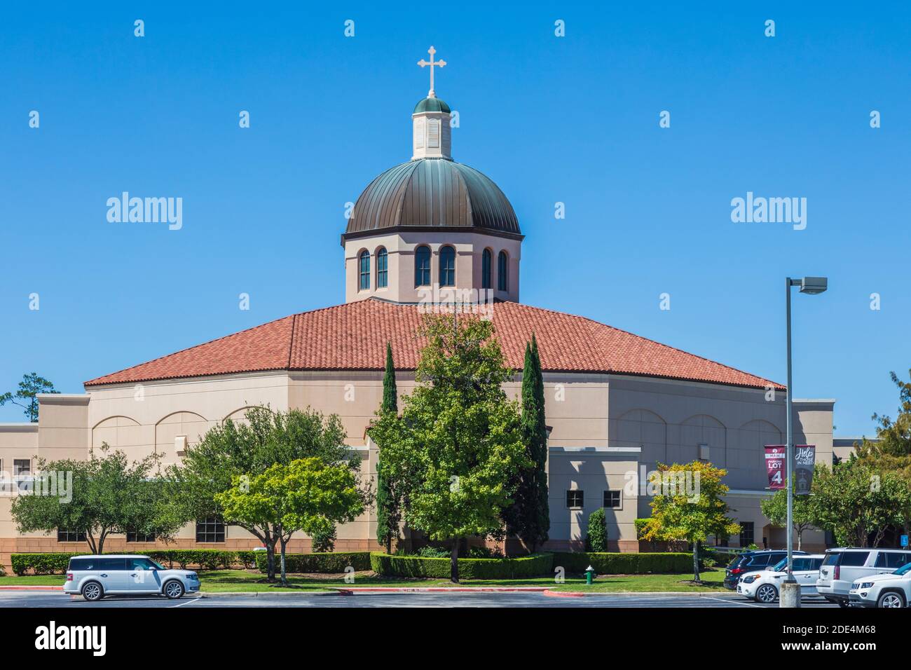 The Woodlands United Methodist Church schöner Campus in The Woodlands, Texas. Stockfoto