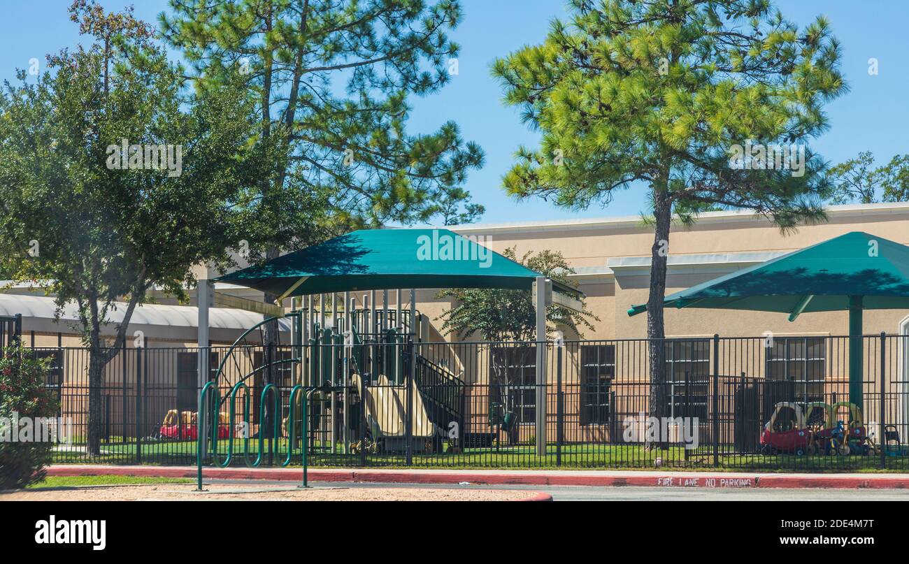 The Woodlands United Methodist Church schöner Campus in The Woodlands, Texas. Stockfoto