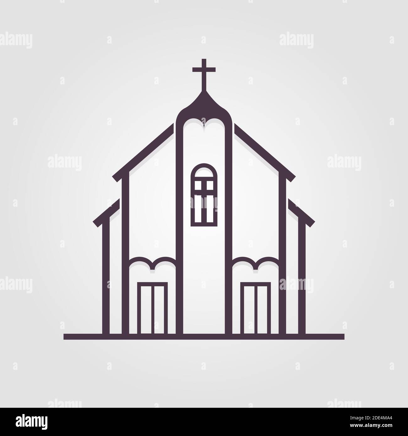 Kirche, großes Design für jeden Zweck. Innenarchitektur. Zeilensymbol. Logo-Symbol für Baugebäude. Vektorgrafik. Stock Vektor