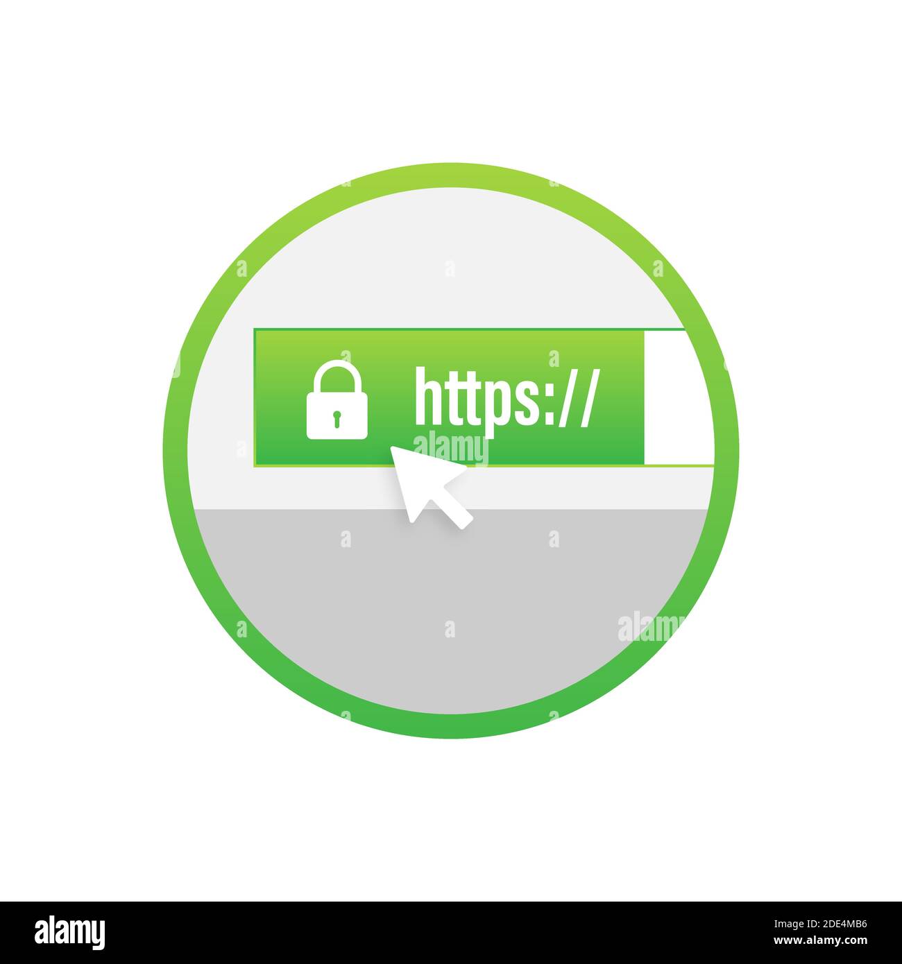 Symbol für sichere Verbindung Vektordarstellung isoliert auf weißem Hintergrund, flache Form gesichert ssl-Schild Symbole. Stock Vektor